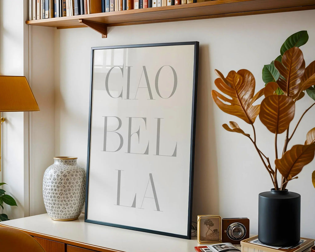 Ciao Bella Typography Print | Modern Minimalist Wall Art wall art print, modern home decor, unframed artwork by Nomad & Nest