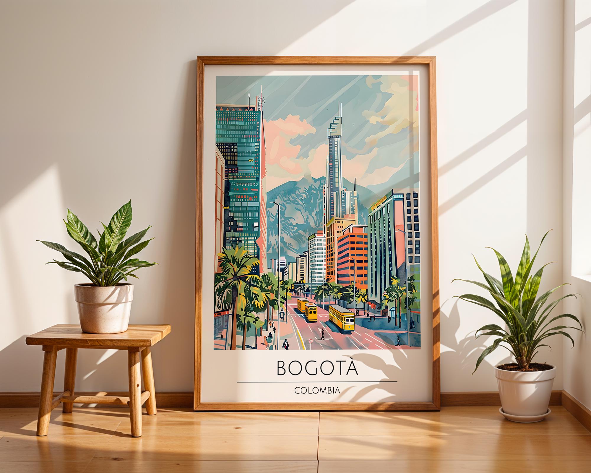 Bogotá Colombia Travel Poster | Modern Cityscape Wall Art wall art print, modern home decor, unframed artwork by Nomad & Nest