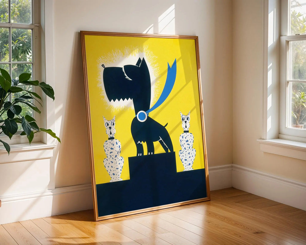 Retro Dog Wall Art Print | Scandinavian Nursery Illustration wall art print, modern home decor, unframed artwork by Nomad & Nest