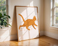 Playful Orange Cat Print | Scandinavian Nursery Art wall art print, modern home decor, unframed artwork by Nomad & Nest
