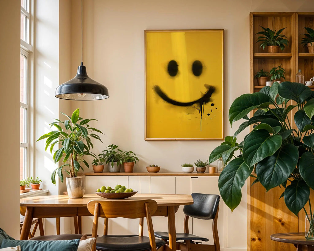 Positive Emotion | Graffiti Smile Wall Art | Street Art Smiley Face | Bold Modern Statement Poster wall art print, modern home decor, unframed artwork by Nomad & Nest