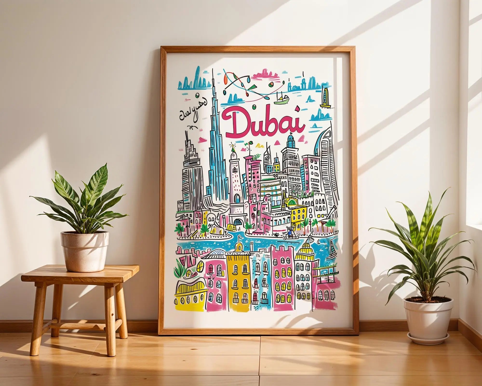 Dubai Skyline Print | Burj Khalifa, Middle East Art wall art print, modern home decor, unframed artwork by Nomad & Nest