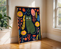 Floral Cat Art Print | Whimsical Scandinavian Nursery Decor wall art print, modern home decor, unframed artwork by Nomad & Nest