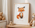 Playroom Ideas | Fox Nursery Wall Art | Woodland Animal Baby Illustration wall art print, modern home decor, unframed artwork by Nomad & Nest