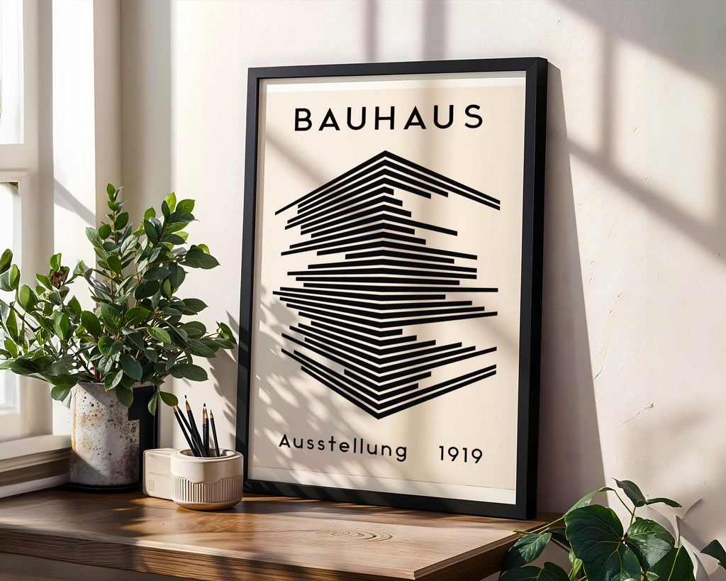 Bauhaus Poster Exhibition Art Print | Black and White Geometric Wall Decor wall art print, modern home decor, unframed artwork by Nomad & Nest