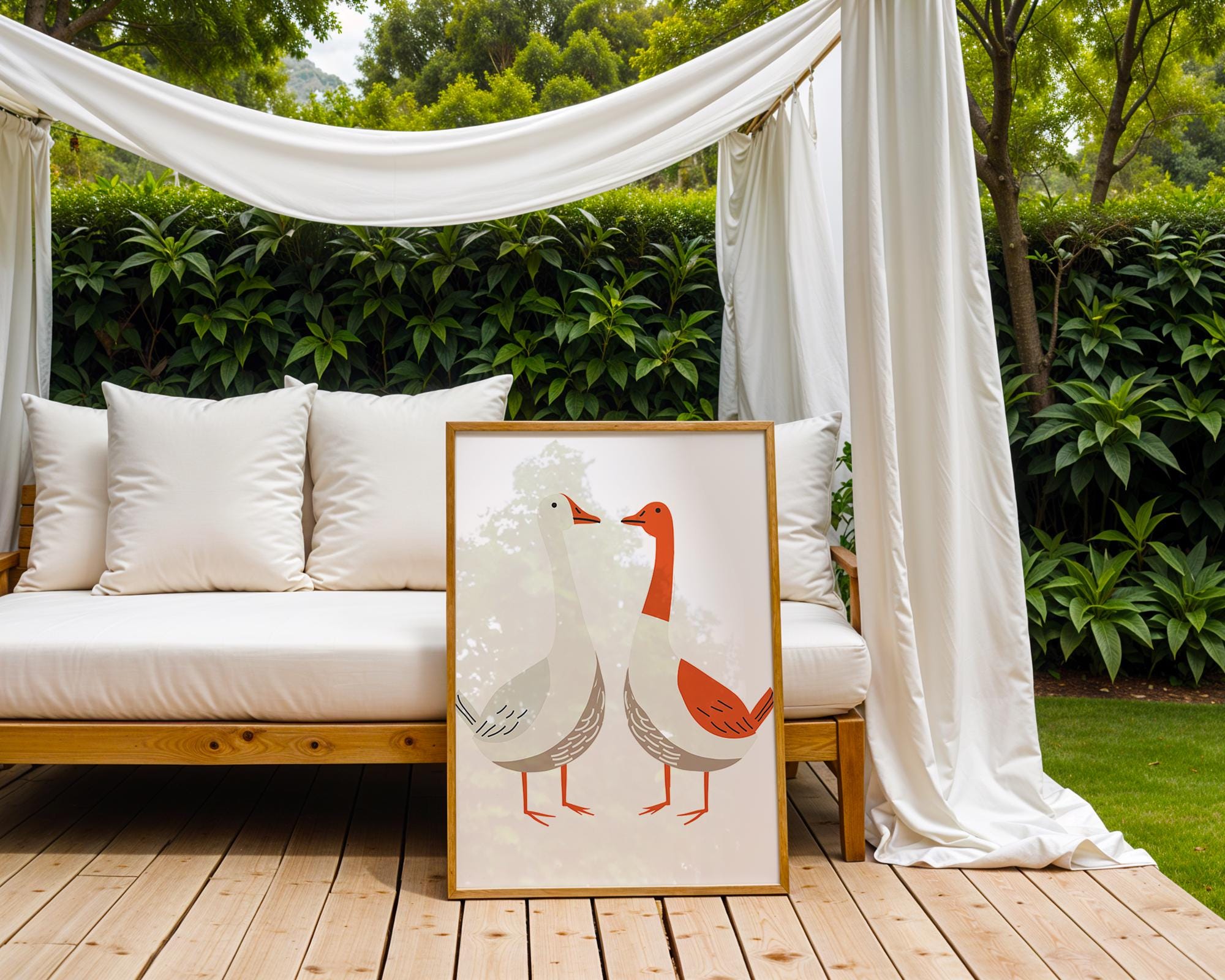 Geese Art Print | Scandinavian Nursery Decor, Bird Poster wall art print, modern home decor, unframed artwork by Nomad & Nest