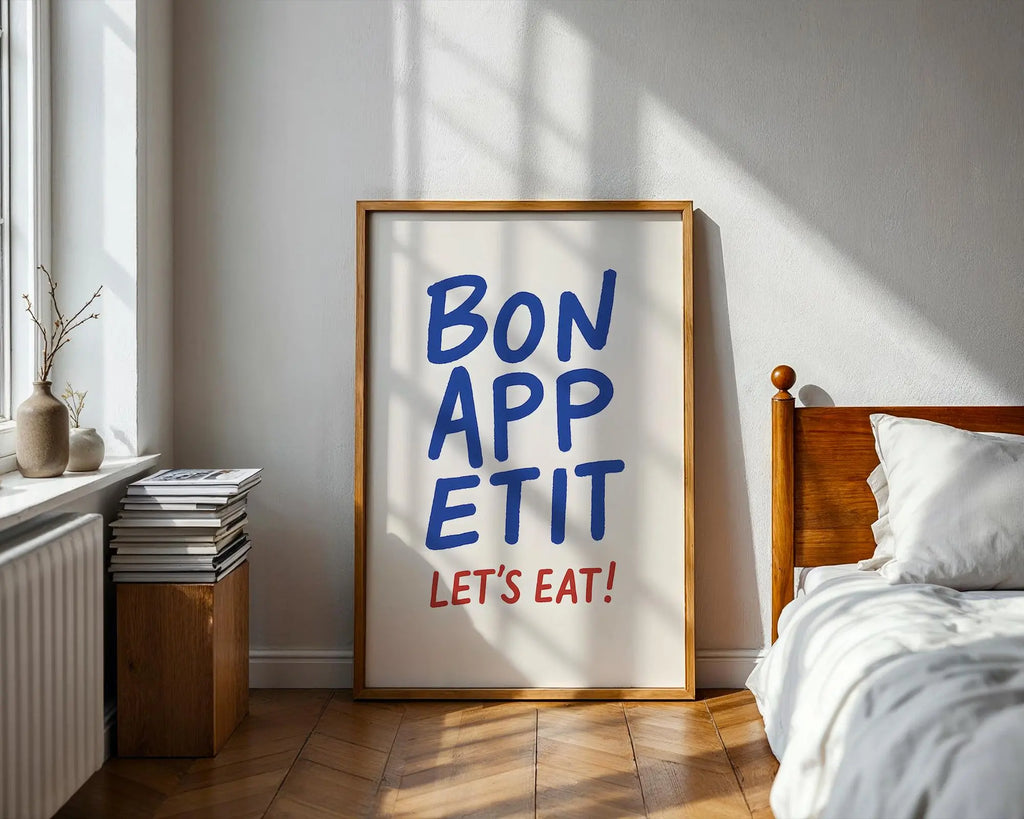 Positive Emotion | Bon Appetit Print | Playful French Kitchen Wall Art wall art print, modern home decor, unframed artwork by Nomad & Nest