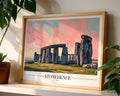 Stonehenge Travel Poster | Mystical British Landmark Wall Art wall art print, modern home decor, unframed artwork by Nomad & Nest