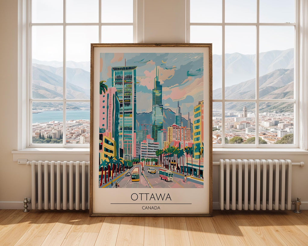 Ottawa Canada Travel Poster | Colorful Cityscape Wall Art wall art print, modern home decor, unframed artwork by Nomad & Nest