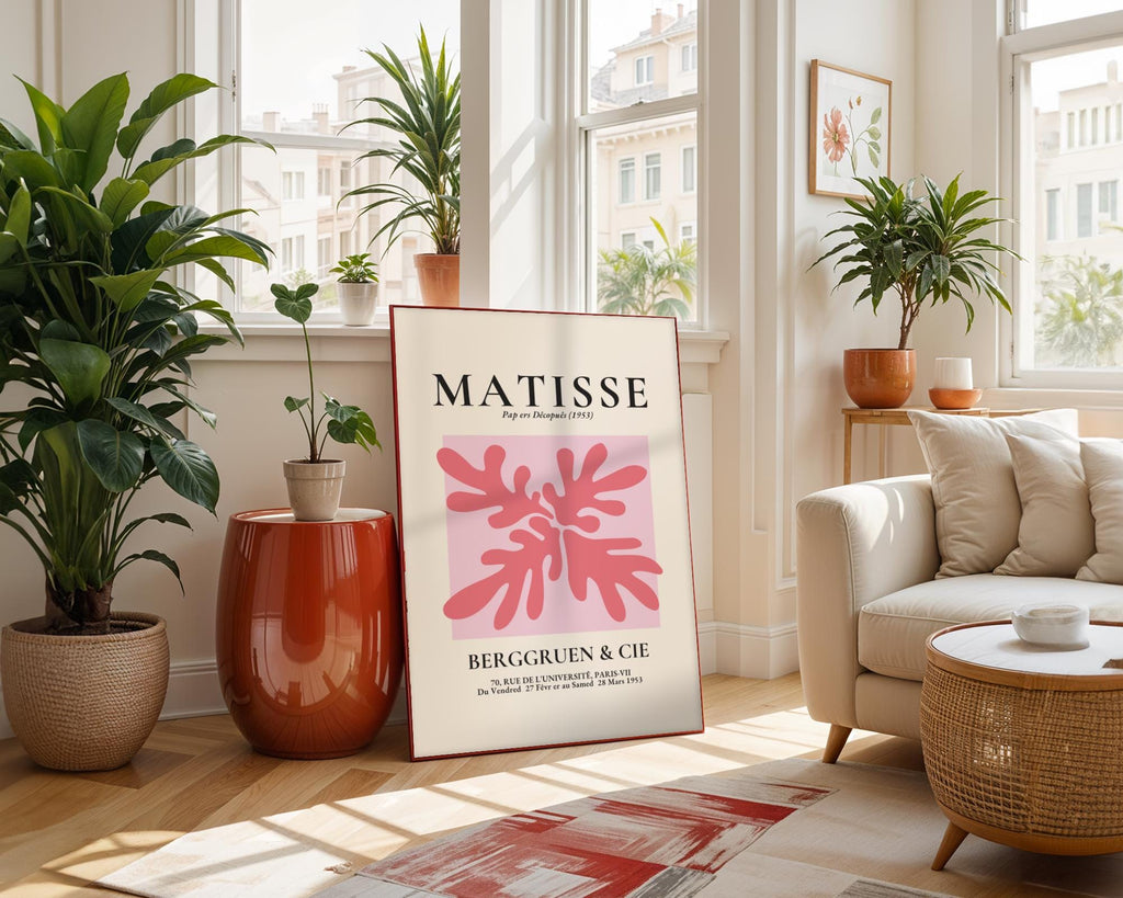 Henri Matisse Print | Inspired Art  | Abstract Pink Leaf Swirl wall art print, modern home decor, unframed artwork by Nomad & Nest