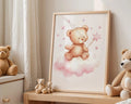 Playroom Ideas | Bear Cloud Nursery Print | Dreamy Star Baby Wall Art wall art print, modern home decor, unframed artwork by Nomad & Nest