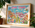 Grand Canyon Art Print | Colorful Arizona Desert Illustration wall art print, modern home decor, unframed artwork by Nomad & Nest