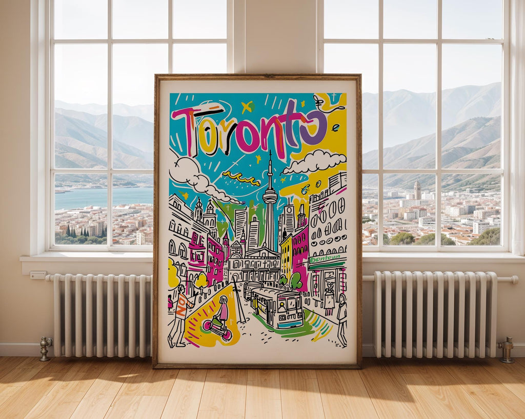 Toronto Skyline Art Print | Colorful Cityscape Illustration wall art print, modern home decor, unframed artwork by Nomad & Nest