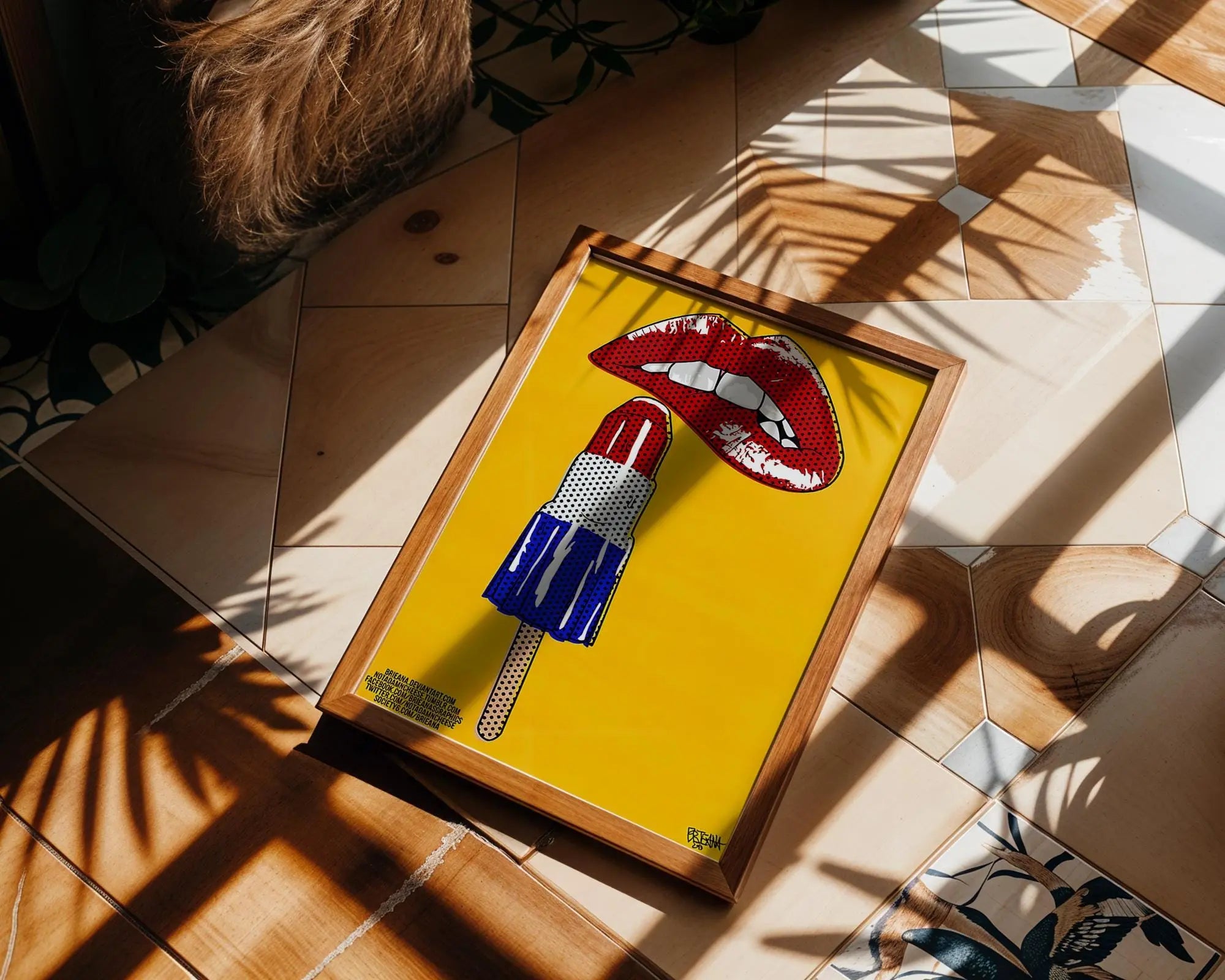 Modern Pop Art | Lips & Rocket Ice Lolly Print | Retro Kitchen Bar Decor wall art print, modern home decor, unframed artwork by Nomad & Nest