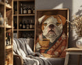 Japanese Poster | Bulldog Kimono Art Print – Funny Tea Lover Pet wall art print, modern home decor, unframed artwork by Nomad & Nest