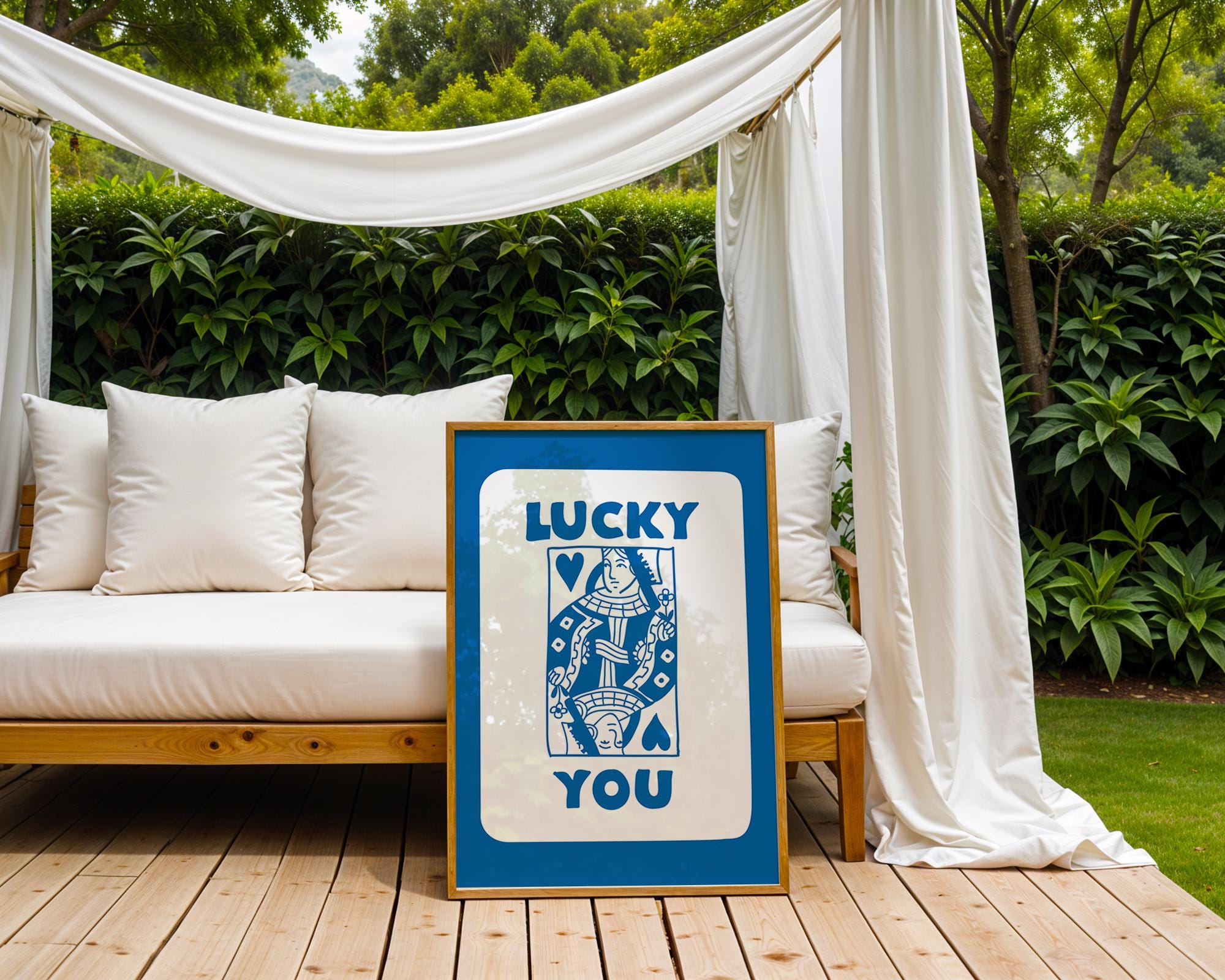 Lucky You Playing Card Print | Retro Pop Art Poster wall art print, modern home decor, unframed artwork by Nomad & Nest
