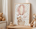 Playroom Ideas | Hot Air Balloon Nursery Art | Woodland Animal Baby Print wall art print, modern home decor, unframed artwork by Nomad & Nest