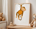 Playroom Ideas | Cheeky Monkey Nursery Wall Art | Jungle Animal Baby Print wall art print, modern home decor, unframed artwork by Nomad & Nest