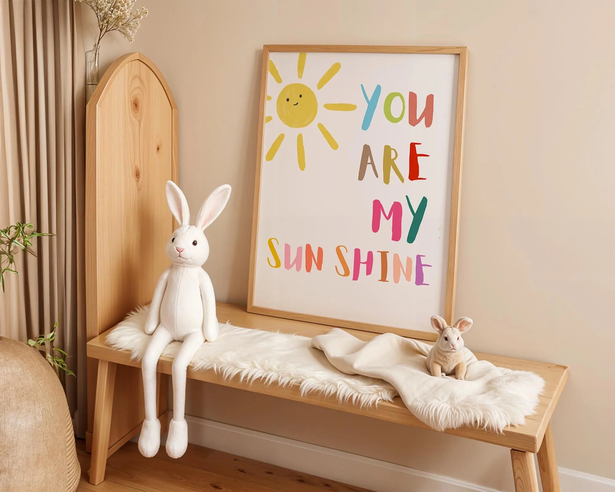 Playroom Ideas | You Are My Sunshine Nursery Wall Art Colourful Typography Print wall art print, modern home decor, unframed artwork by Nomad & Nest