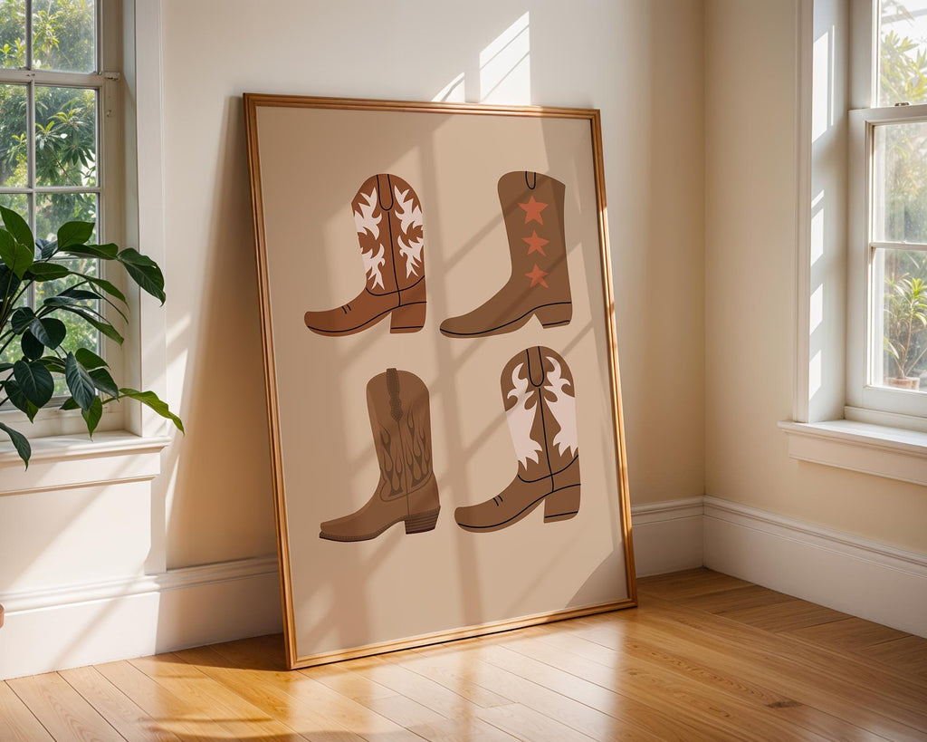 Cowboy Boots Print Set | Neutral Western Farmhouse Art wall art print, modern home decor, unframed artwork by Nomad & Nest