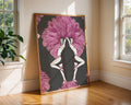 Art Deco Showgirl Print | Vintage Burlesque Illustration, Pink Feathers wall art print, modern home decor, unframed artwork by Nomad & Nest