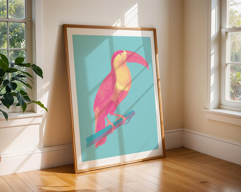 Colorful Toucan Print | Exotic Bird Wall Art, Tropical Decor wall art print, modern home decor, unframed artwork by Nomad & Nest