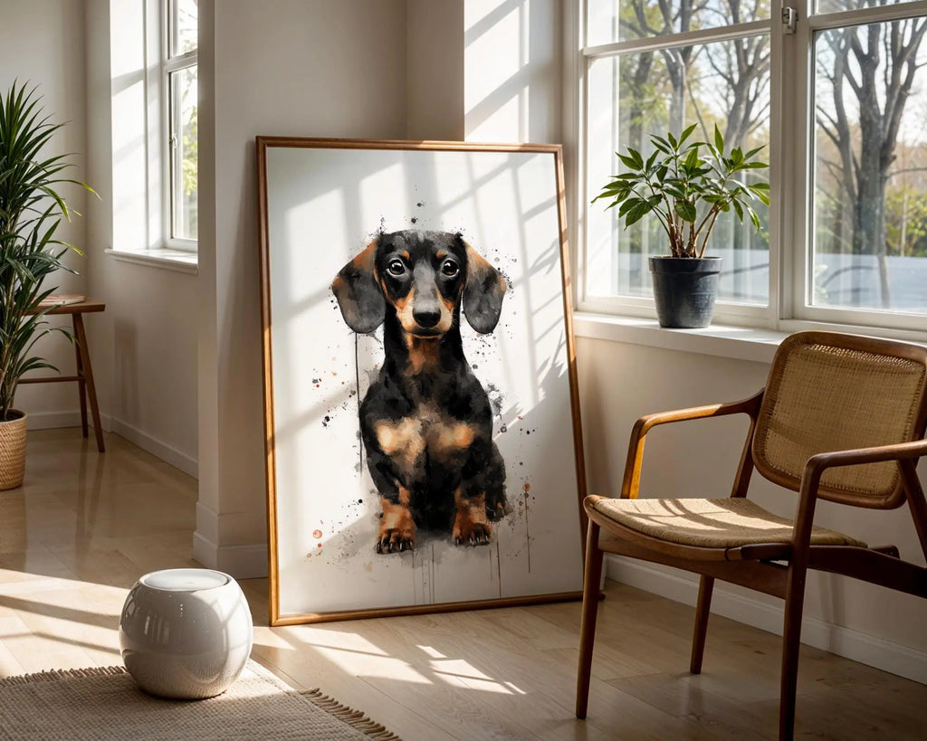 Dachshund Watercolor Print | Sausage Dog Portrait, Modern Puppy Wall Art wall art print, modern home decor, unframed artwork by Nomad & Nest