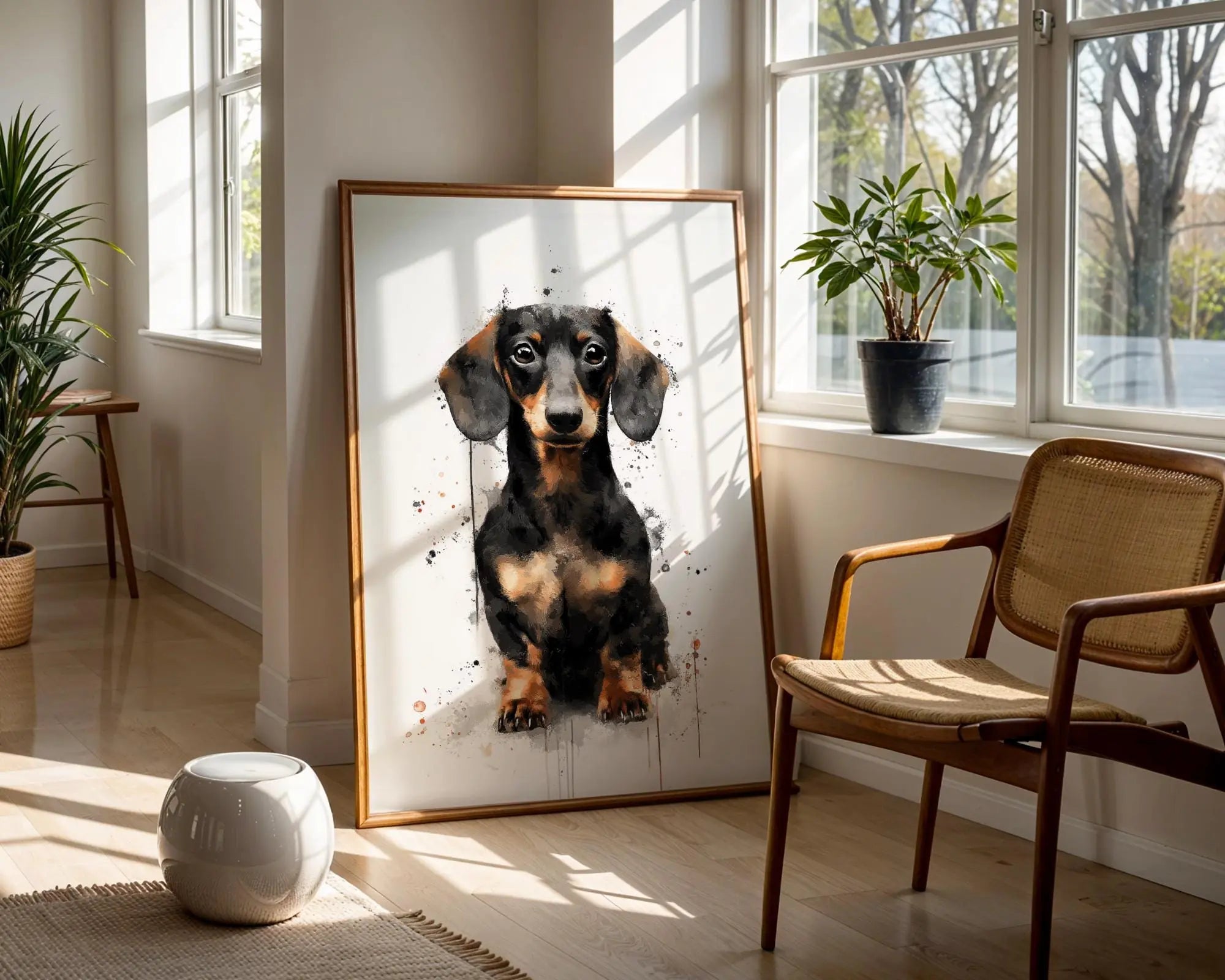 Dachshund Watercolor Print | Sausage Dog Portrait, Modern Puppy Wall Art wall art print, modern home decor, unframed artwork by Nomad & Nest