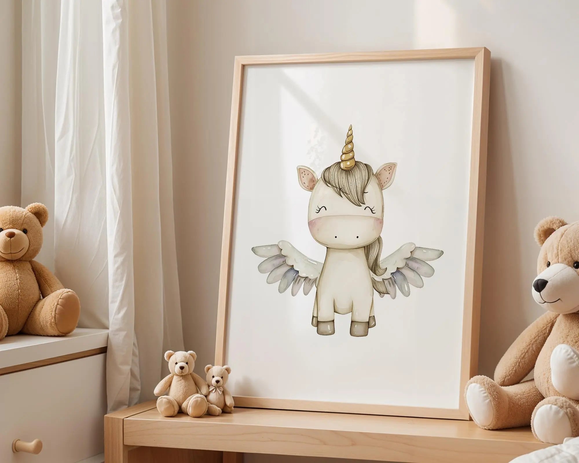 Playroom Ideas | Unicorn Nursery Wall Art | Magical Flying Horse Baby Print wall art print, modern home decor, unframed artwork by Nomad & Nest