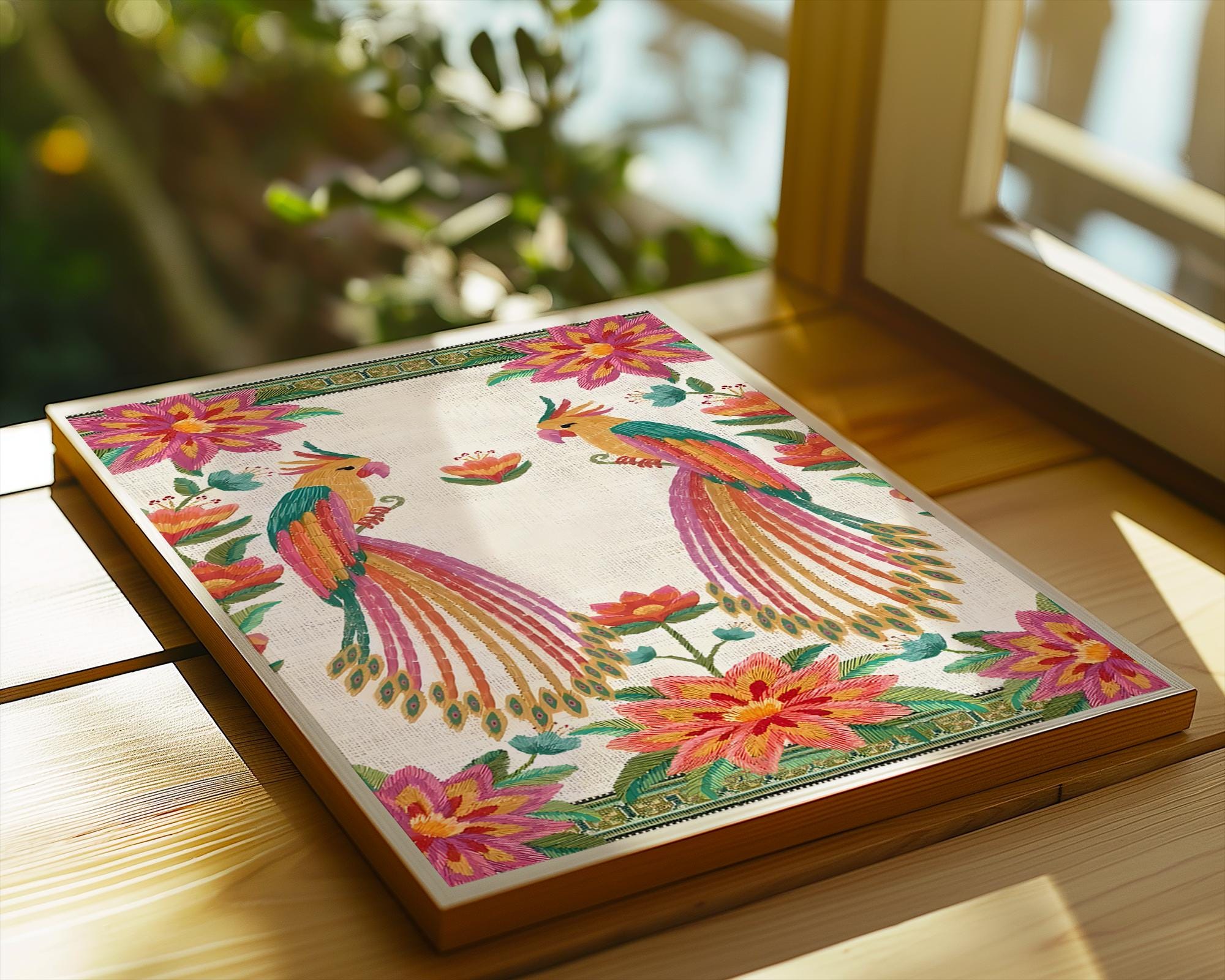 Tropical Parrot Art Print | Colorful Floral, Exotic Bird Wall Art wall art print, modern home decor, unframed artwork by Nomad & Nest