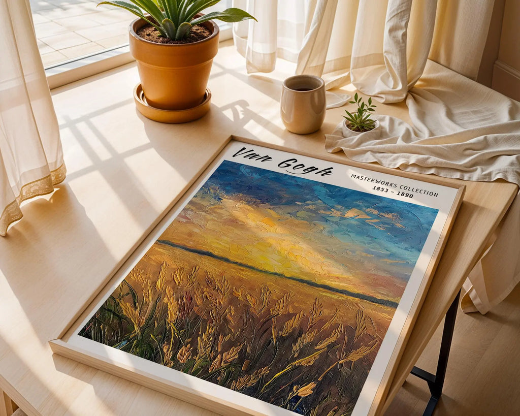 Van Gogh Print | Wheatfield Sunset  | Impressionist Landscape Poster wall art print, modern home decor, unframed artwork by Nomad & Nest