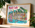 Monte Carlo Art Print | Colorful French Riviera Travel Poster wall art print, modern home decor, unframed artwork by Nomad & Nest