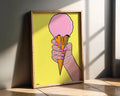 Modern Pop Art | Pink Ice Cream  Print | Retro Summer Kitchen Poster wall art print, modern home decor, unframed artwork by Nomad & Nest