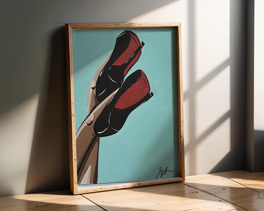 Modern Pop Art | Red Bottom Heels Fashion Print | Chic Minimalist wall art print, modern home decor, unframed artwork by Nomad & Nest