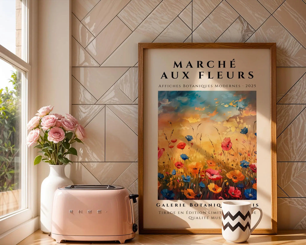 Wildflower Meadow Print | French Botanical Art wall art print, modern home decor, unframed artwork by Nomad & Nest