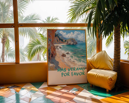 Colourful Prints | Mediterranean Beach Print | Spanish Coastal Wall Art wall art print, modern home decor, unframed artwork by Nomad & Nest