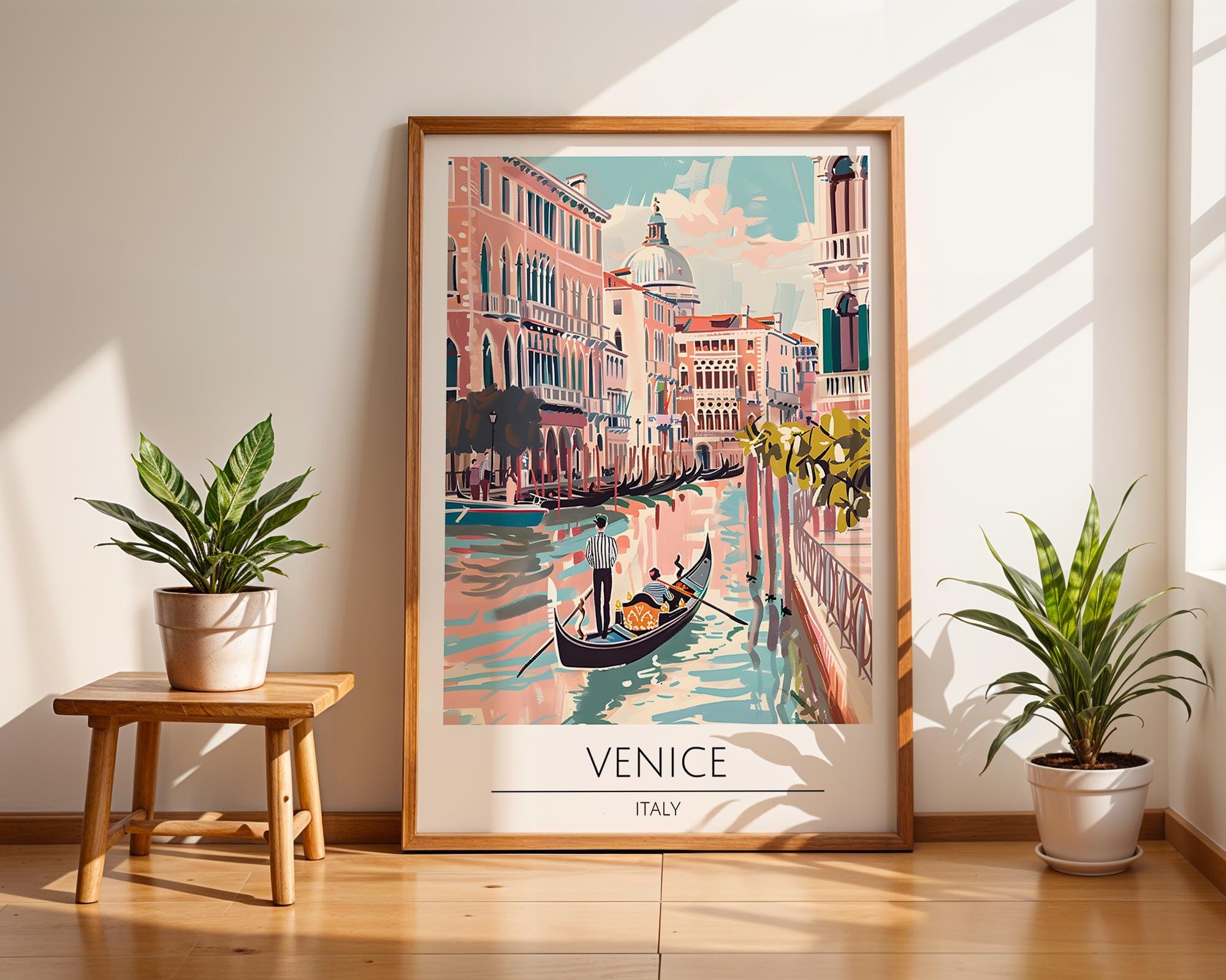 Venice Italy Travel Poster | Gondola Cityscape Art Print wall art print, modern home decor, unframed artwork by Nomad & Nest