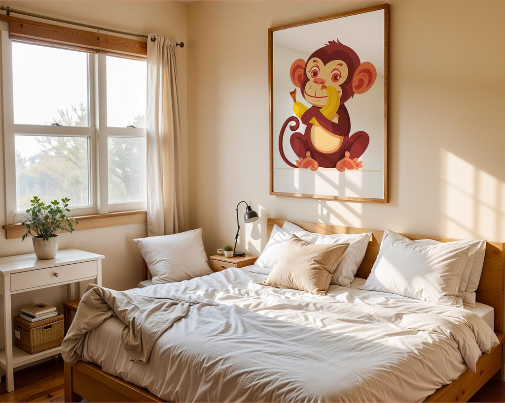 Playful Monkey Print | Jungle Nursery Wall Art wall art print, modern home decor, unframed artwork by Nomad & Nest
