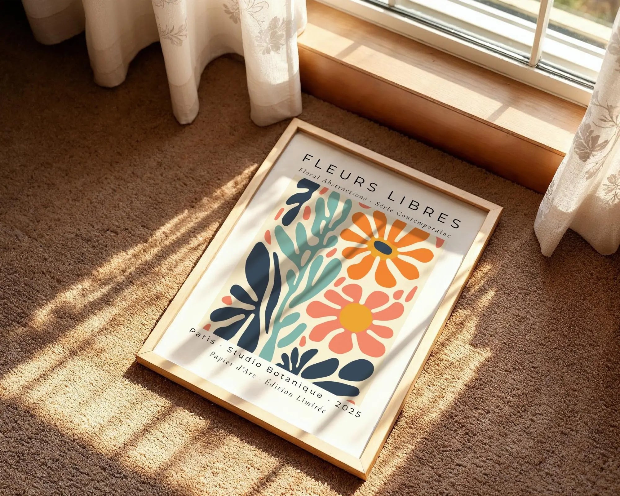 Abstract Daisy Art Print | Modern Floral Wall Decor wall art print, modern home decor, unframed artwork by Nomad & Nest