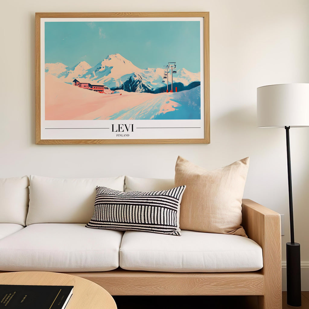 Levi Finland Ski Resort Poster | Nordic Winter Travel Print wall art print, modern home decor, unframed artwork by Nomad & Nest