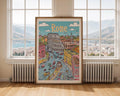 Rome Colosseum Print | Colorful Hand-Drawn Italian Cityscape wall art print, modern home decor, unframed artwork by Nomad & Nest
