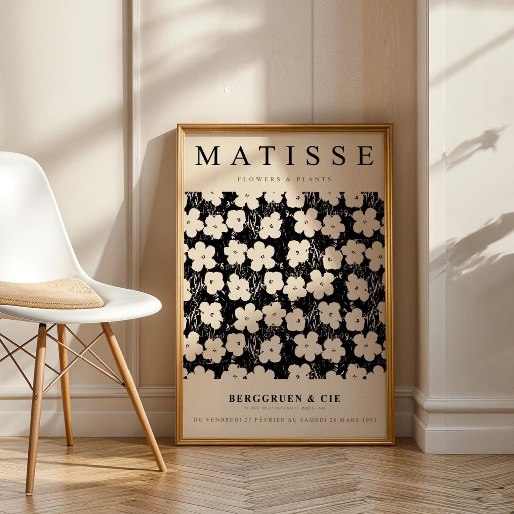 Henri Matisse Print | Flower  | Black and White Floral Art Poster wall art print, modern home decor, unframed artwork by Nomad & Nest
