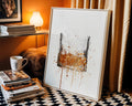 Whiskey Glass Splatter Art Print, Modern Minimalist Bar Decor wall art print, modern home decor, unframed artwork by Nomad & Nest