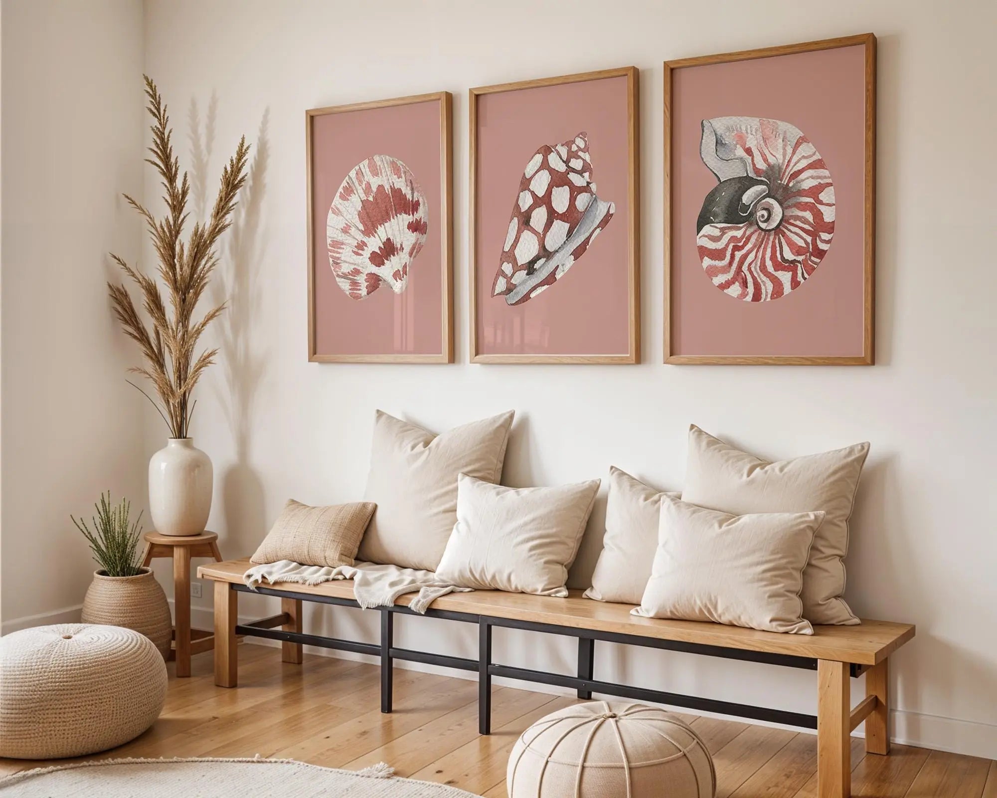 Colourful Prints | Coral Seashell Art Print Set • Vintage Ocean Wall Decor wall art print, modern home decor, unframed artwork by Nomad & Nest