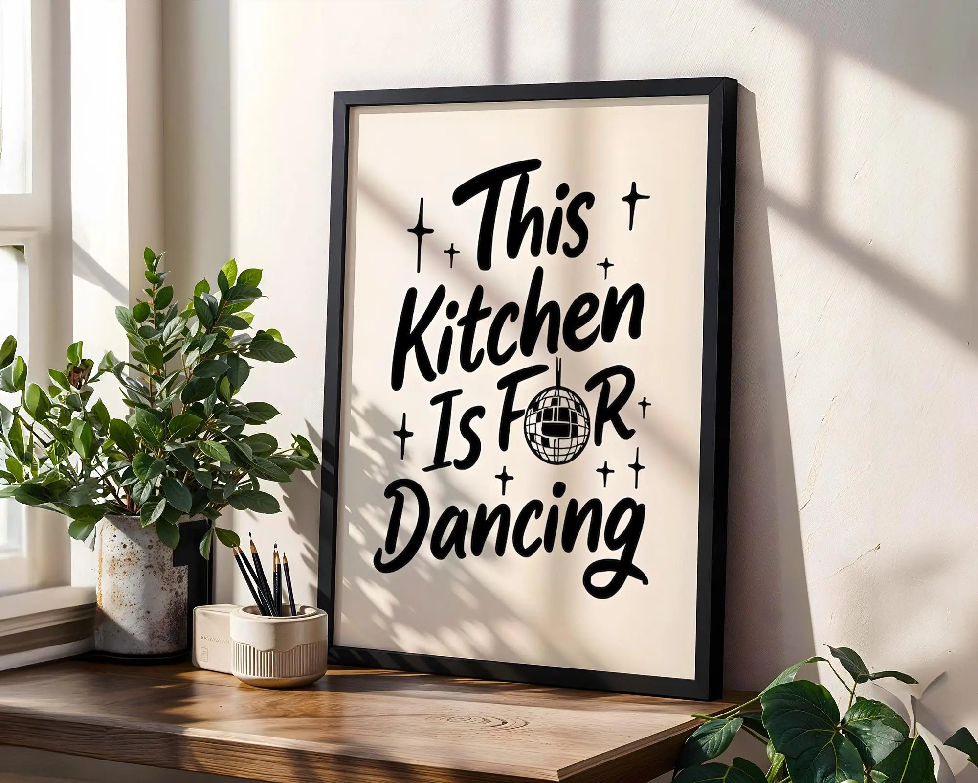 Kitchen Dancing Quote Art Print | Playful Typography Decor wall art print, modern home decor, unframed artwork by Nomad & Nest