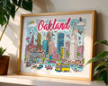 Oakland California Art Print | Colorful Cityscape Travel Poster wall art print, modern home decor, unframed artwork by Nomad & Nest