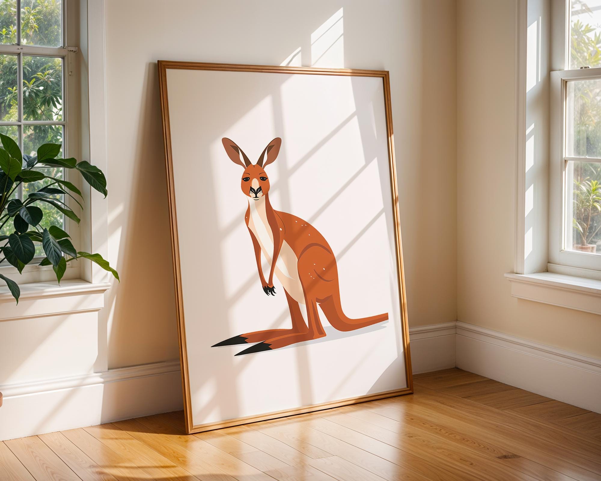 Kangaroo Art Print | Modern Nursery Decor, Aussie Animal Poster wall art print, modern home decor, unframed artwork by Nomad & Nest