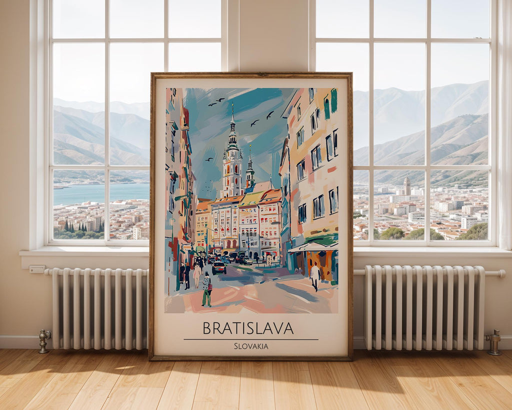 Bratislava Travel Print | European City Architecture Poster wall art print, modern home decor, unframed artwork by Nomad & Nest