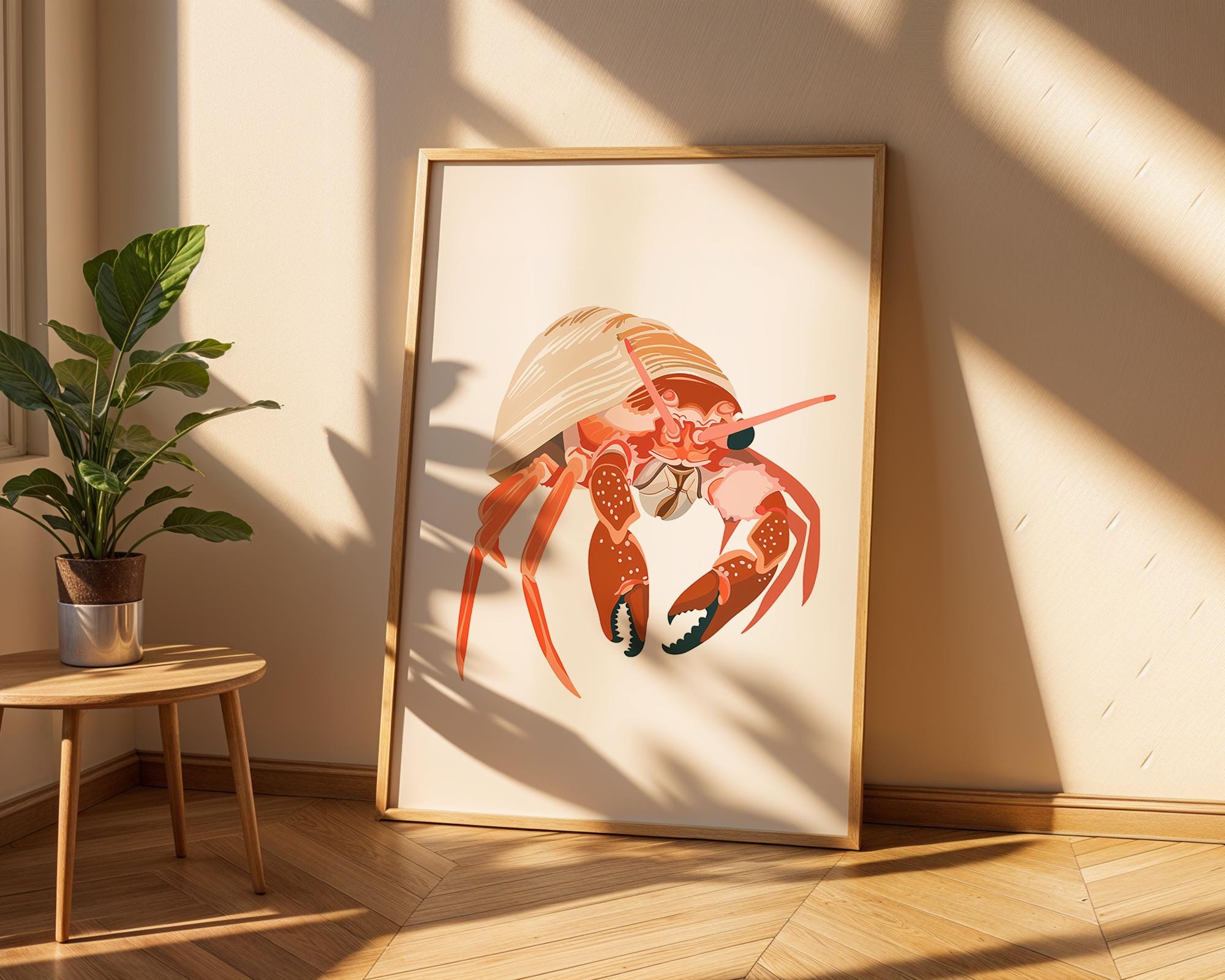 Hermit Crab Wall Art | Coastal Print, Marine Life Poster wall art print, modern home decor, unframed artwork by Nomad & Nest