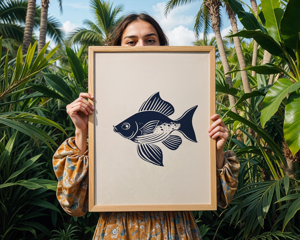 Modern Fish Wall Art Print | Minimalist Ocean Home Decor wall art print, modern home decor, unframed artwork by Nomad & Nest